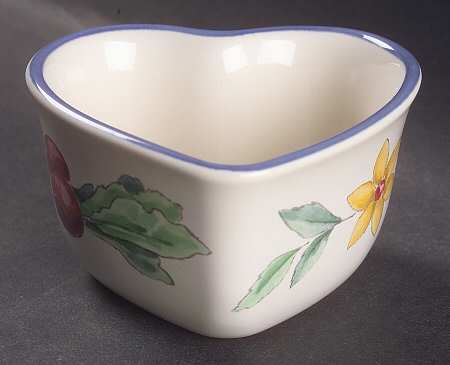 Summer Garden Heart Shaped Custard Cup