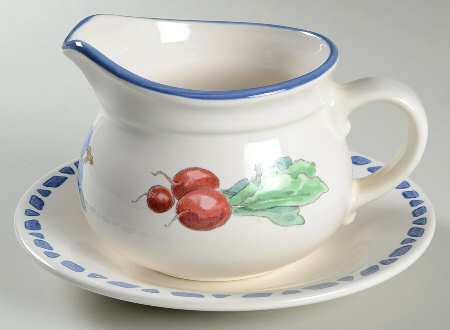 Summer Garden Gravy Boat & Underplate