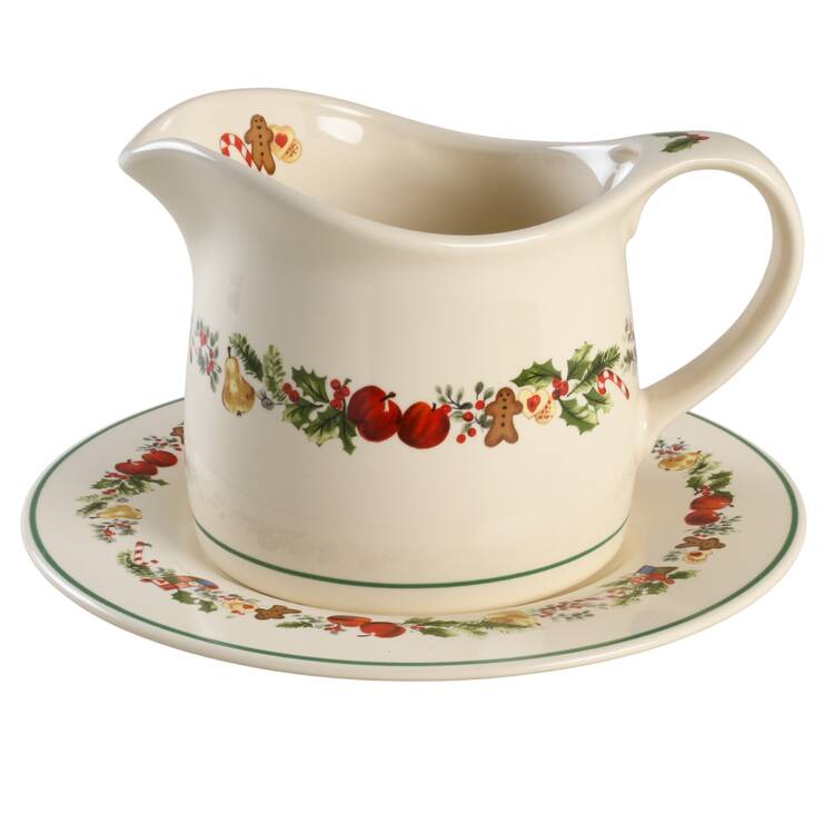 Sugar Plum Round Gravy Boat & Underplate (Salad Plate)