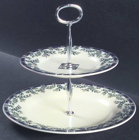 Sylvan Court 6 5/8"-10"  2 Tiered Serving Tray (Dp, Sp) HC