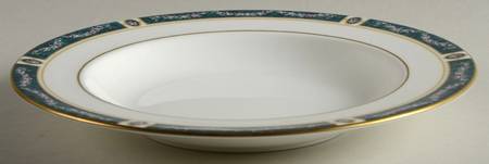 Teal Garland Large Rim Soup Bowl
