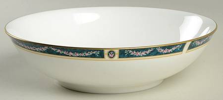 Teal Garland 9" Round Vegetable Bowl