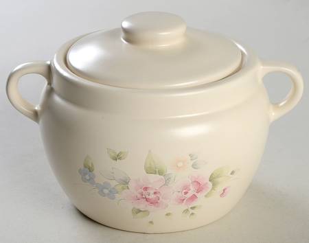 Tea Rose Bean Pot & Lid by Pfaltzgraff