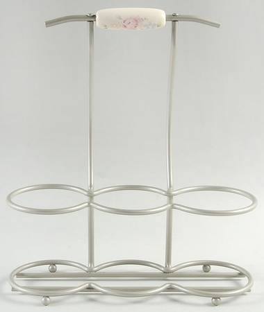 Tea Rose Flatware Caddy-3 Holder/Metal Caddy Only