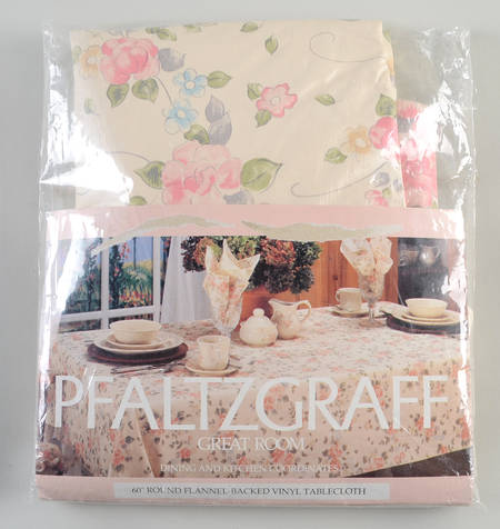 Tea Rose 60" Round Flannel Backed Vinyl Tablecloth