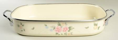 Tea Rose 16" Metal Rectangular Roaster