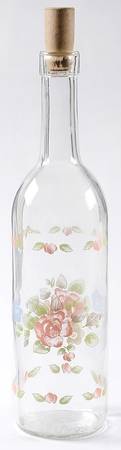 Tea Rose Glassware Bottle with Cork Stopper