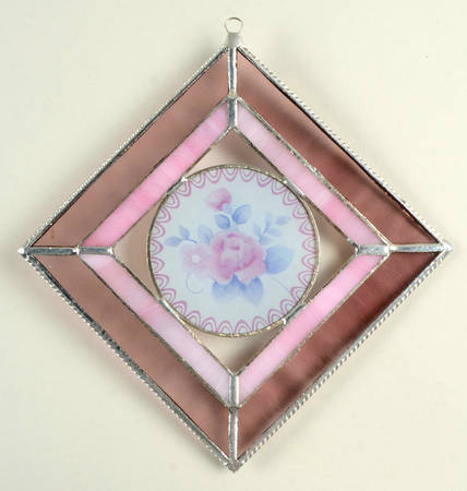 Tea Rose Sculptured Glass Sun Catcher