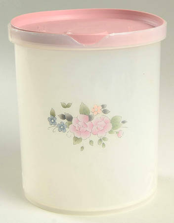 Tea Rose 7" Plastic Storage Jar & Lid