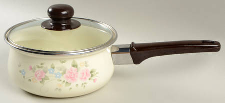 Tea Rose 2 Quart Metal Covered Saucepan by Pfaltzgraff