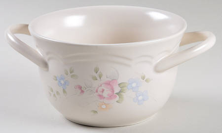 Tea Rose Individual Handled Soup Bowl by Pfaltzgraff