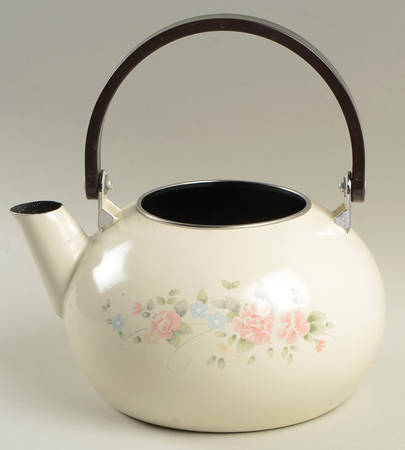 Tea Rose Metal Kettle No Lid
