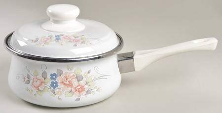 Tea Rose 1 Qt Metal Saucepan