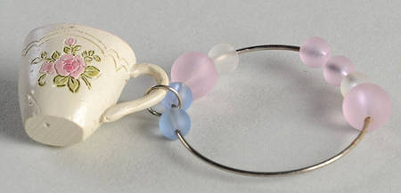 Tea Rose Wine Marker/Charm