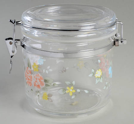 Tea Rose Medium Acrylic Storage Jar with Hinged Lid