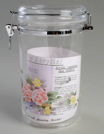 Tea Rose Large Acrylic Storage Jar with Hinged Lid