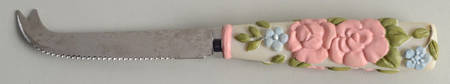 Tea Rose Cheese Knife with Stainless Blade