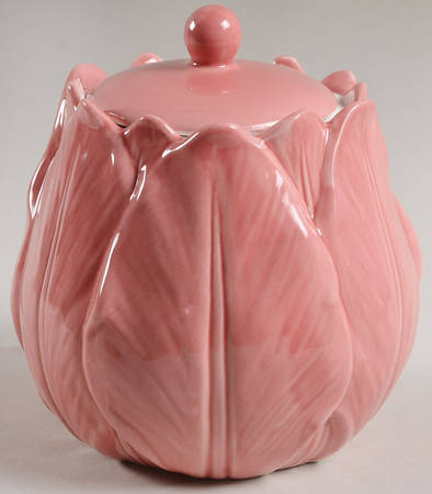 Tea Rose Flower Shape Jar & Lid