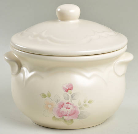 Tea Rose Covered Soup Bowl