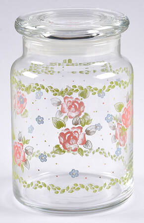 Tea Rose 6" Glassware Storage Jar & Lid by Pfaltzgraff