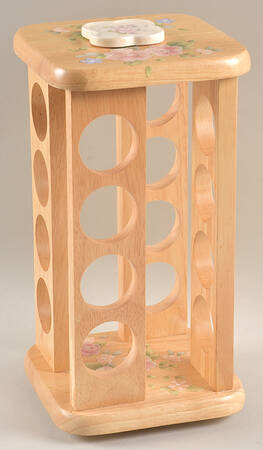 Tea Rose Wood Rack Spice/Lazy Susan for 17 Pc Set