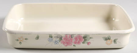 Tea Rose 10" Metal Rectangular Baker