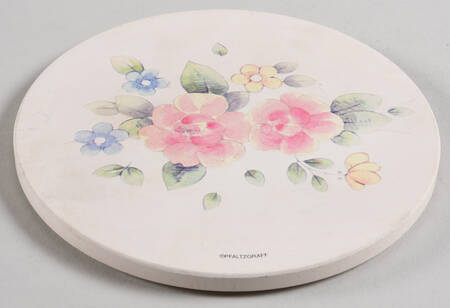Tea Rose Round Cork Back Trivet by Pfaltzgraff