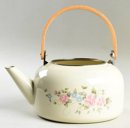Tea Rose Metal Kettle No Lid by Pfaltzgraff