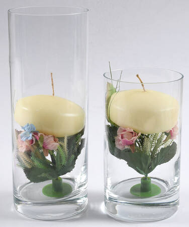 Tea Rose (5 Piece) Glass Candle/Vase Centerpiece Kit