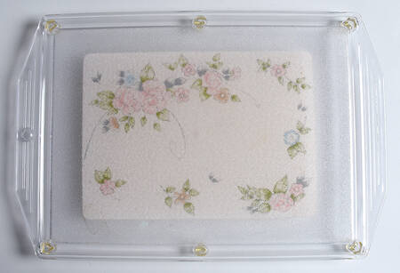 Tea Rose 18" Handled Acrylic Rectangular Tray