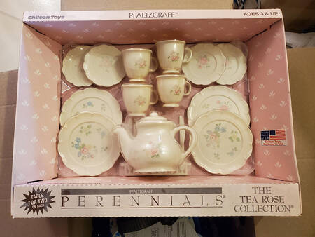 Tea Rose Plastic Child's Tea Set
