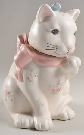 Tea Rose Sculpted Cookie Jar & Lid