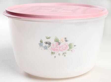 Tea Rose 9" Plastic Nested Storage Bowl & Lid