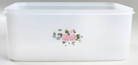 Tea Rose 14" Plastic Rectanuglar Storage Box W/No Lid