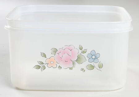 Tea Rose 5" Plastic Container No Lid