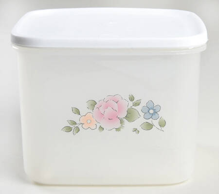 Tea Rose 6" Square Plastic Storage Box No Lid