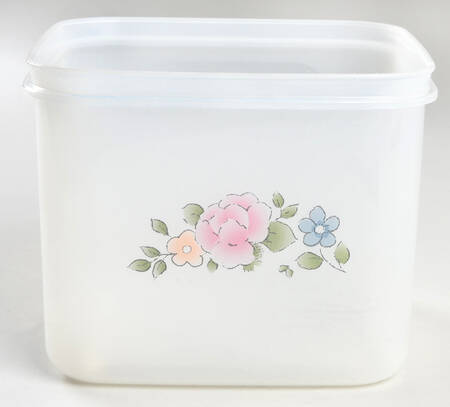 Tea Rose 4" Square Plastic Storage Box No Lid