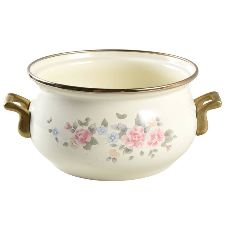 Tea Rose 2 Quart Metal Covered Casserole, No Lid