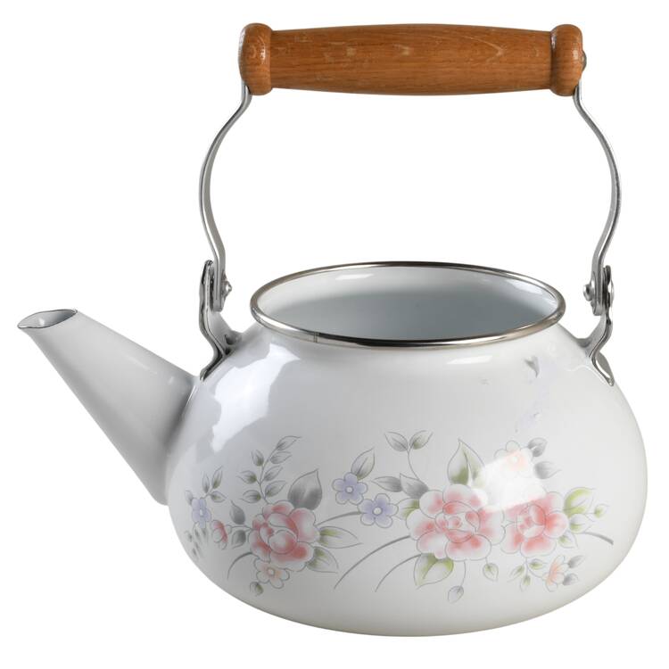 Tea Rose Metal Kettle No Lid