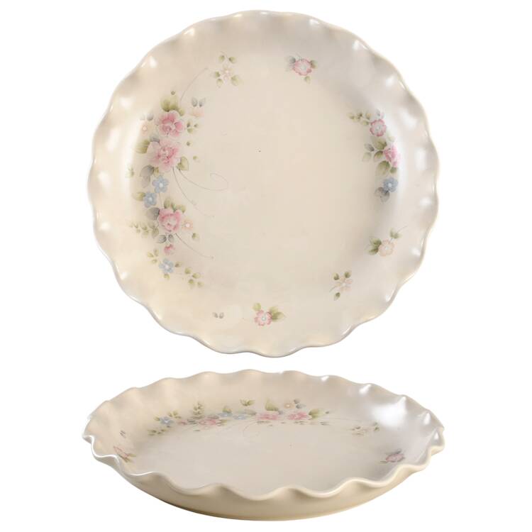 Tea Rose Large Round Fluted Dish aka Chip/Dip Plate