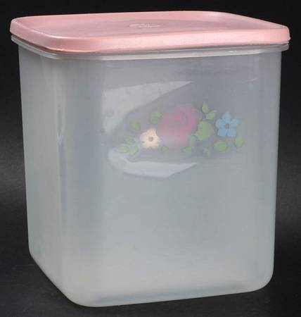 Tea Rose 6" Square Plastic Storage Box