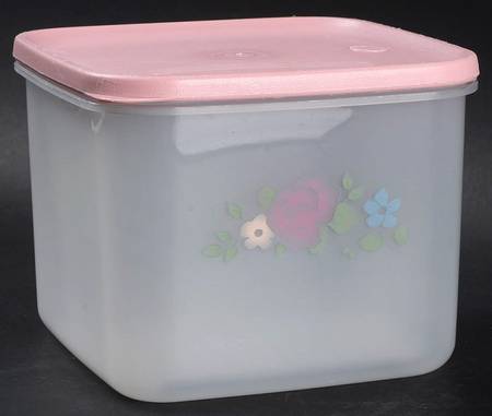 Tea Rose 4" Square Plastic Storage Box