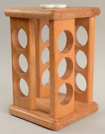 Tea Rose Wood Rack for (13 Pc) Spice Jar/Lazy Susan Set