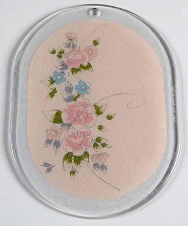 Tea Rose Small Oval Acrylic Cutting Board by Pfaltzgraff