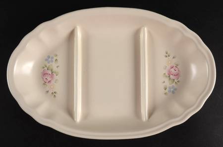 Tea Rose 3 Part Divided Snack Plate by Pfaltzgraff