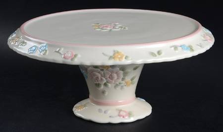 Tea Rose 10" Diameter Pedestal Cake Stand by Pfaltzgraff