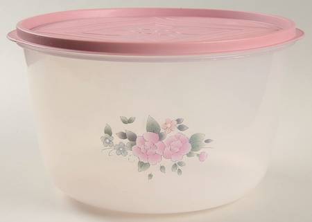 Tea Rose 8" Plastic Nested Storage Bowl & Lid
