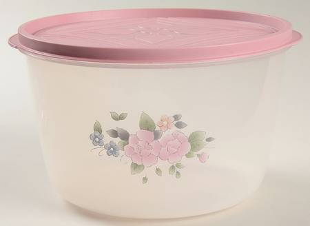 Tea Rose 7" Plastic Nested Storage Bowl & Lid