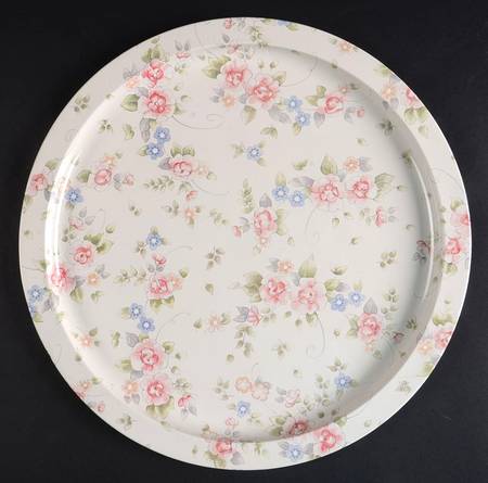 Tea Rose 13" Metal Round Tray