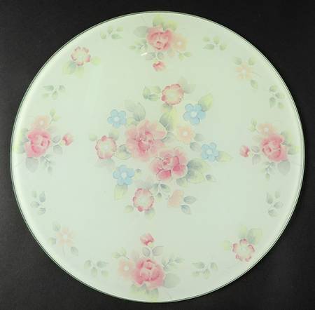 Tea Rose Tempered Glass for Round Metal Table